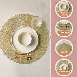 VON CASA Golden Placemat Set Of 2