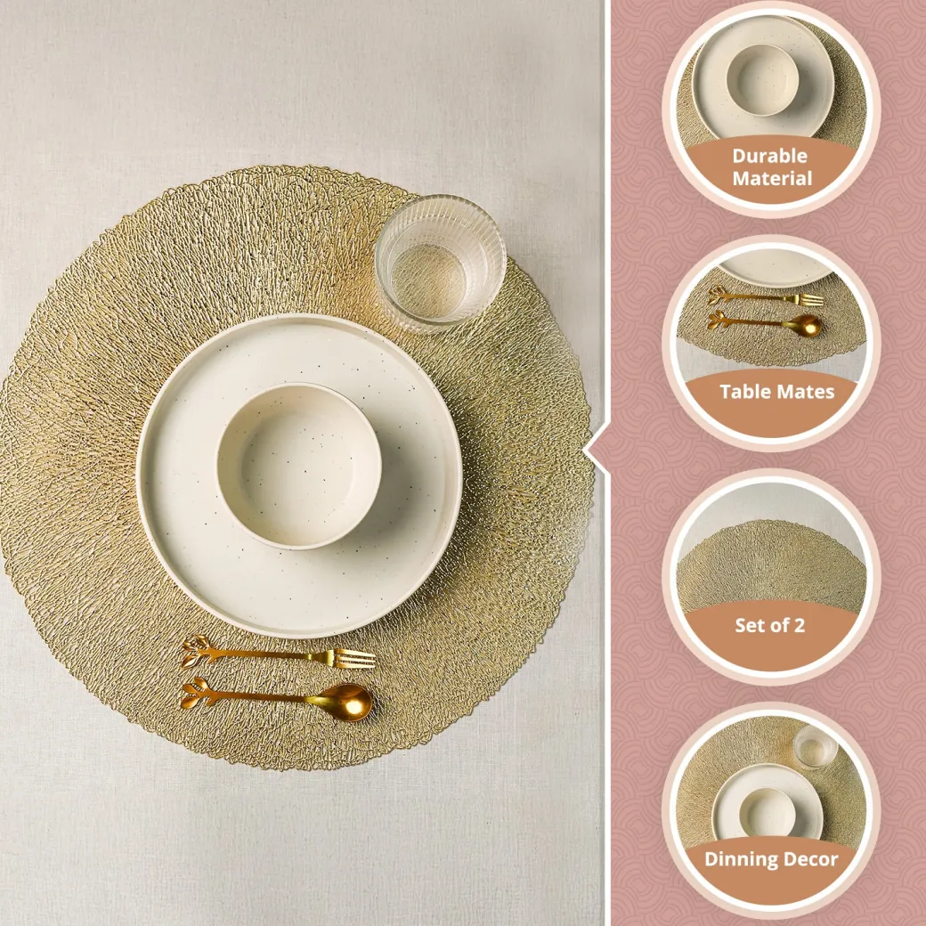VON CASA Golden Placemat Set Of 2