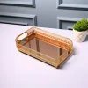 VON CASA Golden Round Large Tray - Leaf Design