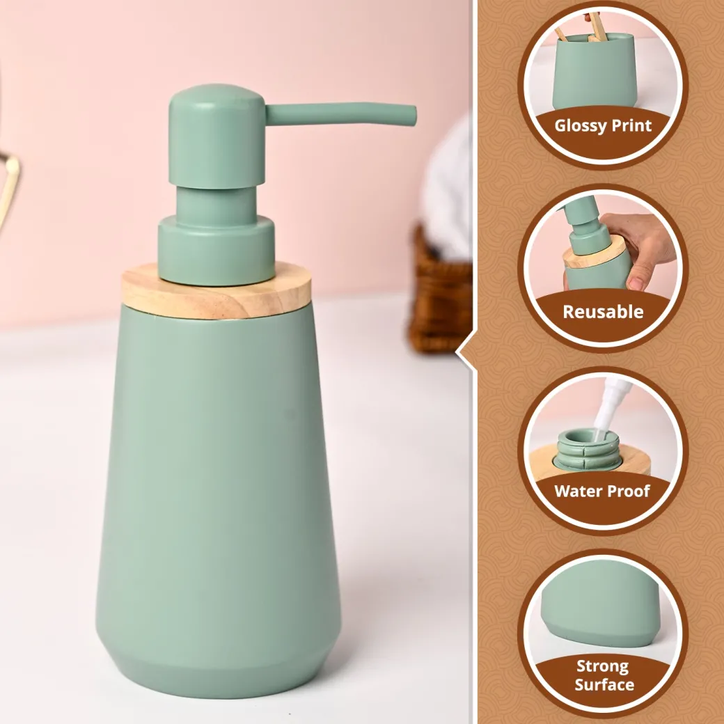 VON CASA Green Polyresin Soap Dispenser - 180ml