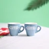 VON CASA Grey Coffee Mug - Set Of 2, 90Ml Each
