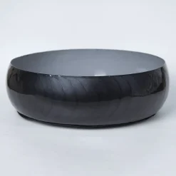 VON CASA Grey Decorative Bowl (Grey Enamel)