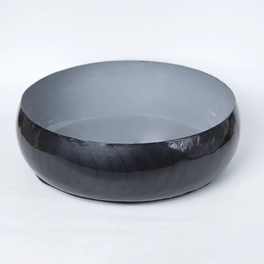 VON CASA Grey Decorative Bowl (Grey Enamel)