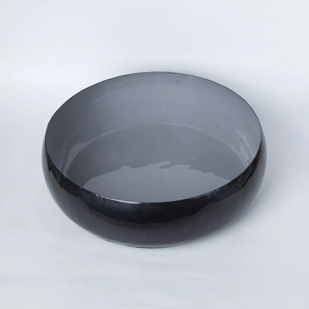 VON CASA Grey Decorative Bowl (Grey Enamel)