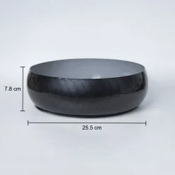 VON CASA Grey Decorative Bowl (Grey Enamel)