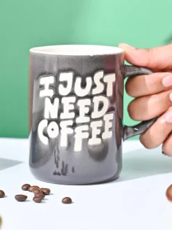 VON CASA Grey Mug (I Just Need Coffee) - 420Ml