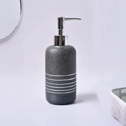 VON CASA Grey Polyresin Soap Dispenser – Sleek & Durable