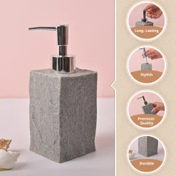 VON CASA Grey Polyresin Soap Dispenser