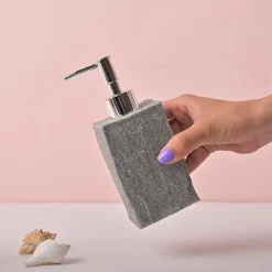 VON CASA Grey Polyresin Soap Dispenser
