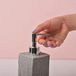 VON CASA Grey Polyresin Soap Dispenser