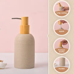 VON CASA Grey Polyresin Soap Dispenser – Elegant Finish