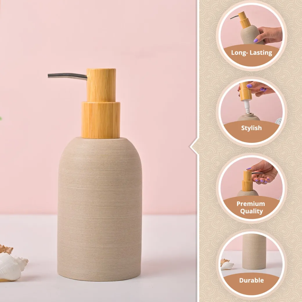 VON CASA Grey Polyresin Soap Dispenser – Elegant Finish