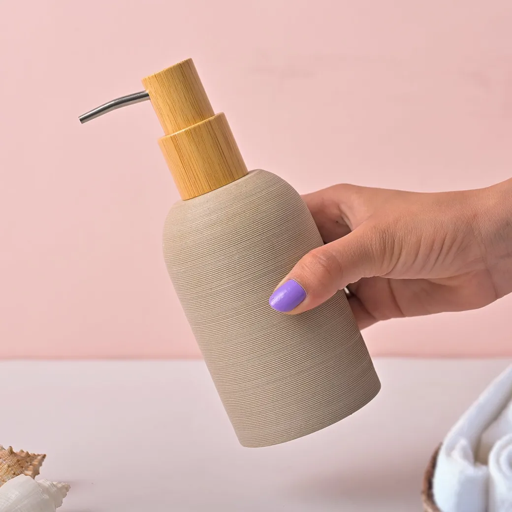 VON CASA Grey Polyresin Soap Dispenser – Elegant Finish