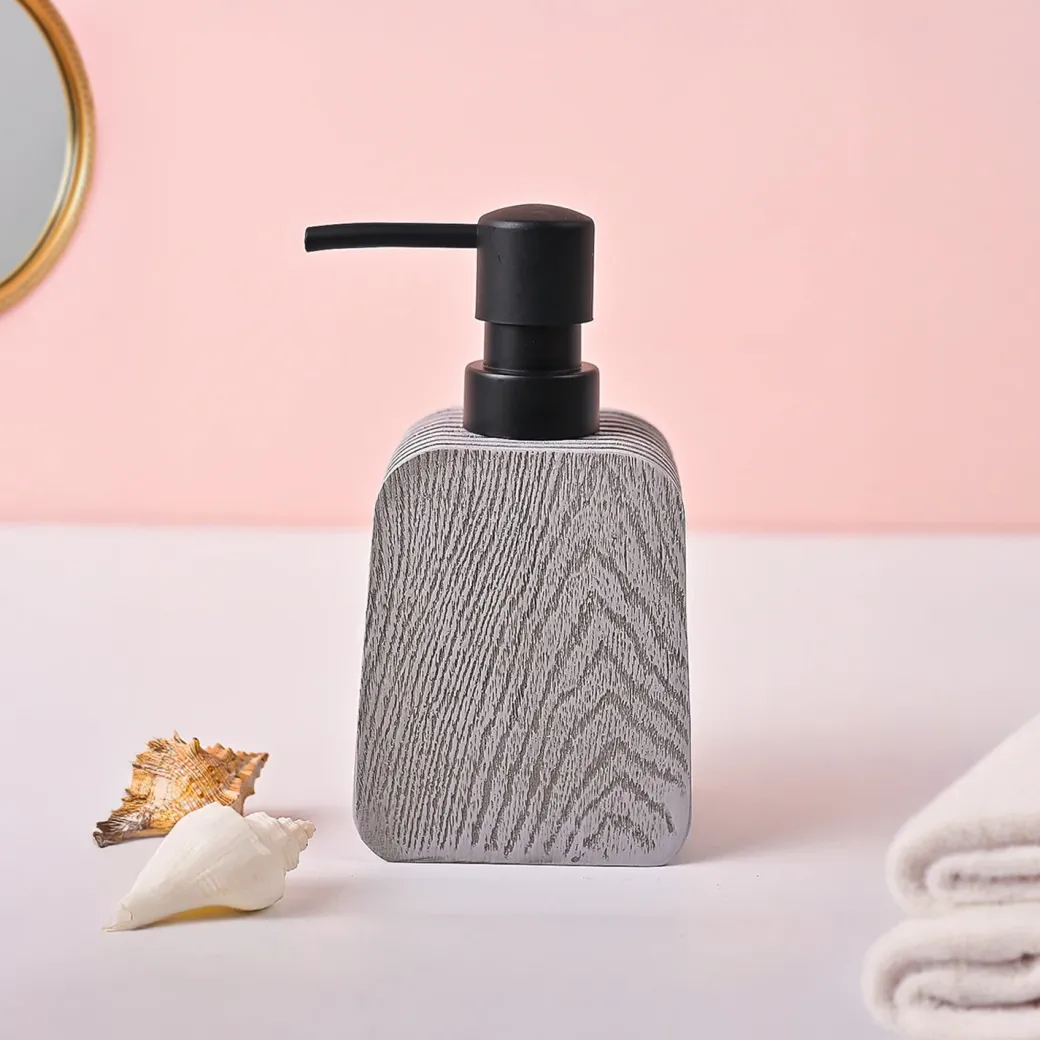 VON CASA Grey Polyresin Soap Dispenser – Modern Design