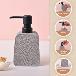 VON CASA Grey Polyresin Soap Dispenser – Modern Design