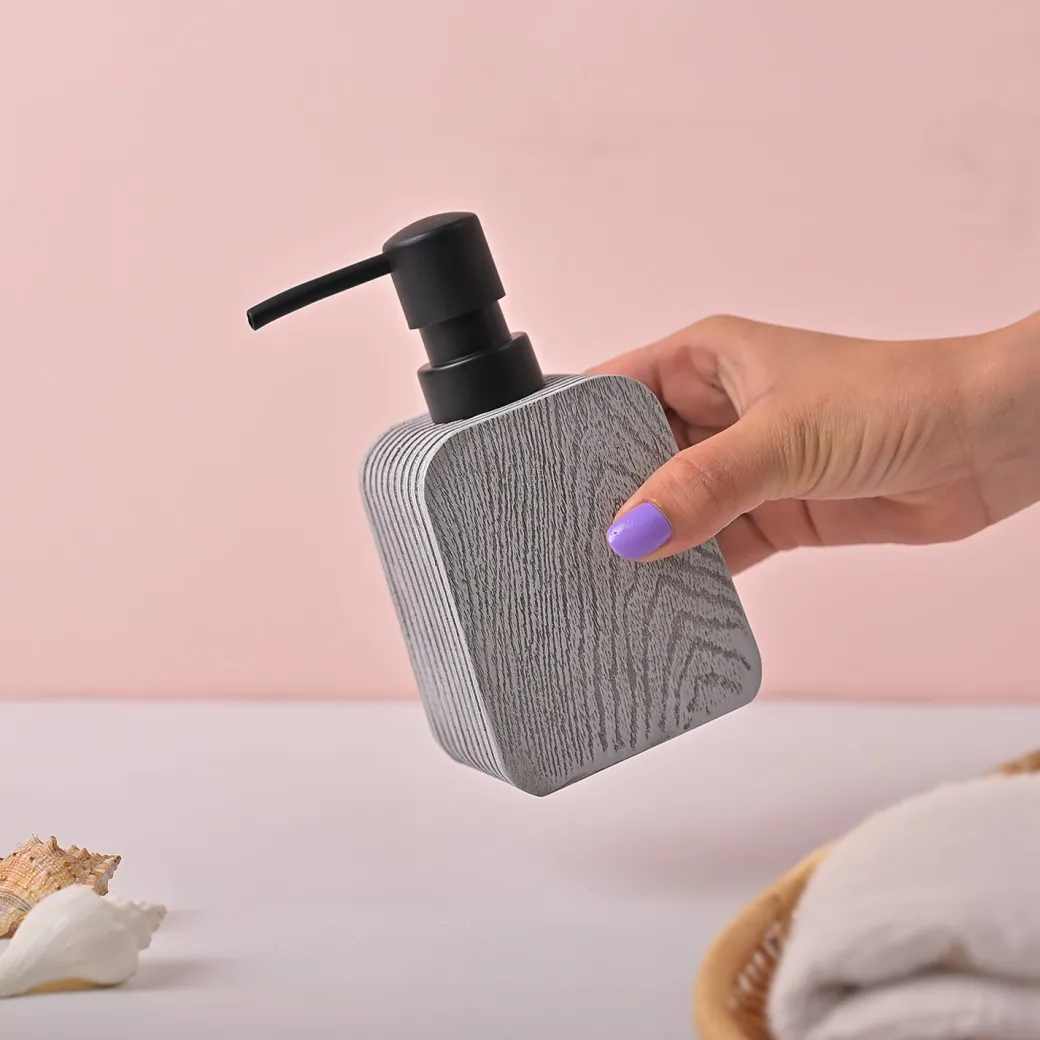 VON CASA Grey Polyresin Soap Dispenser – Modern Design