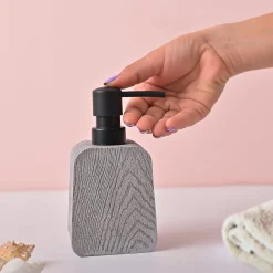 VON CASA Grey Polyresin Soap Dispenser – Modern Design