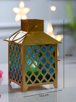 VON CASA Iron Golden + Blue Lantern