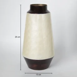 VON CASA Ivory Bud Shape Vase (Ivory Enamel)