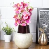 VON CASA Ivory Globular Shape Pot Vase (Ivory Enamel)