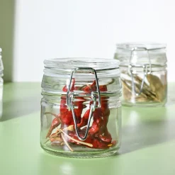 VON CASA Jar Set of 4 PCS 80ml - Transparent Glass Glossy Finish
