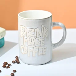 VON CASA Light Blue Mug (Drink More Coffee) - 420Ml