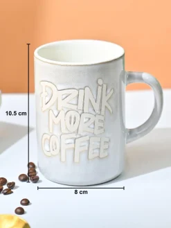 VON CASA Light Blue Mug (Drink More Coffee) - 420Ml