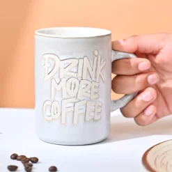 VON CASA Light Blue Mug (Drink More Coffee) - 420Ml