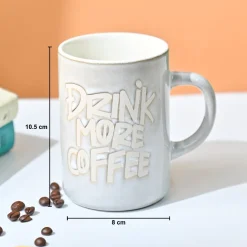 VON CASA Light Blue Mug (Drink More Coffee) - 420Ml