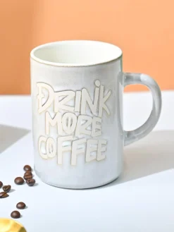 VON CASA Light Blue Mug (Drink More Coffee) - 420Ml