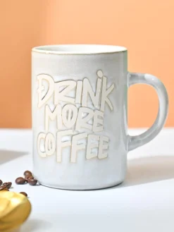 VON CASA Light Blue Mug (Drink More Coffee) - 420Ml