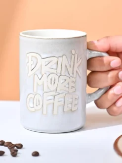 VON CASA Light Blue Mug (Drink More Coffee) - 420Ml
