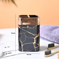 VON CASA Marble Textured Bathroom Set - Black