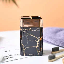 VON CASA Marble Toothbrush Holder - Black