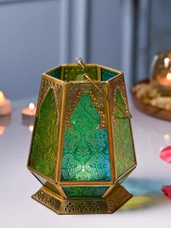 VON CASA Metal Hexagon Shaped Tea Light Votive Candle Holders