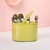 VON CASA Mint Green Galvanized Iron Cutlery Holder – Oval Shape