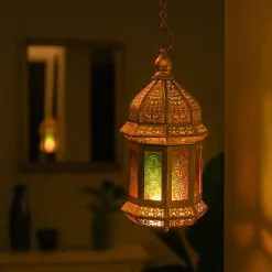 VON CASA Moroccan Domed Lantern – Multi-Colour Glow