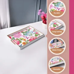 VON CASA Multicolour Large Floral Design Serving Tray