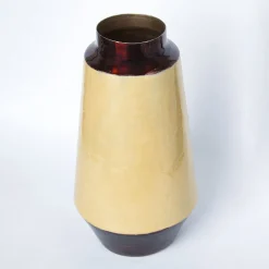 VON CASA Mustard Bud Shape Vase (Mustard Enamel)