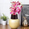 VON CASA Mustard Globular Shape Pot Vase (Mustard Enamel)