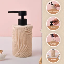 VON CASA Off-White & Black Polyresin Soap Dispenser