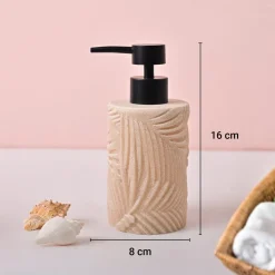 VON CASA Off-White & Black Polyresin Soap Dispenser