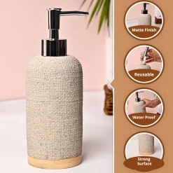 VON CASA Off-White Polyresin Soap Dispenser - 310ml