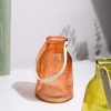 VON CASA Orange Cylindrical Glass T-Light Holder