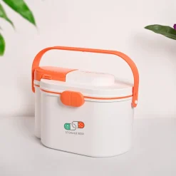 VON CASA Orange White Plastic First Aid Box