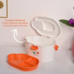 VON CASA Orange White Plastic First Aid Box