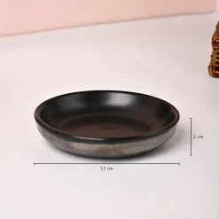 VON CASA 3Pcs Back & Gold Ceramic Bathroom Set