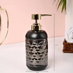 VON CASA 3Pcs Back & Gold Ceramic Bathroom Set