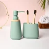 VON CASA 2Pcs Green Polyresin Bathroom Set