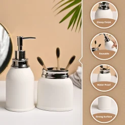 VON CASA 2Pcs White Ceramic Bathroom Set